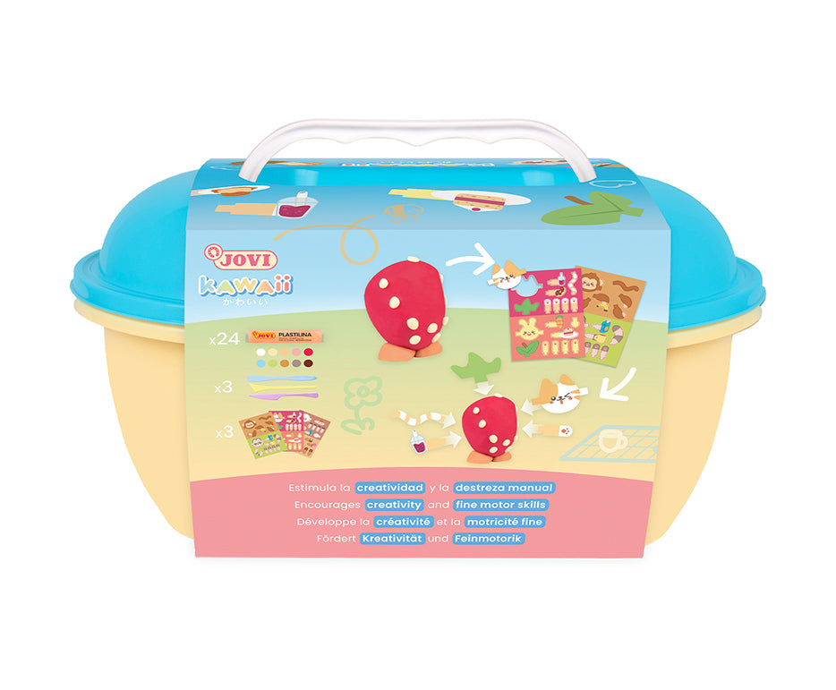 JOVI Play&Fun Kawaii naravni plastelin v kovčku – set s pripomočki