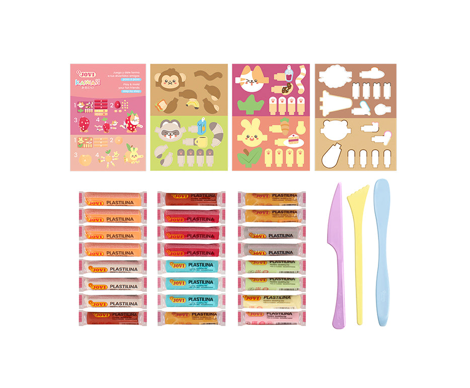 JOVI Play&Fun Kawaii naravni plastelin v kovčku – set s pripomočki