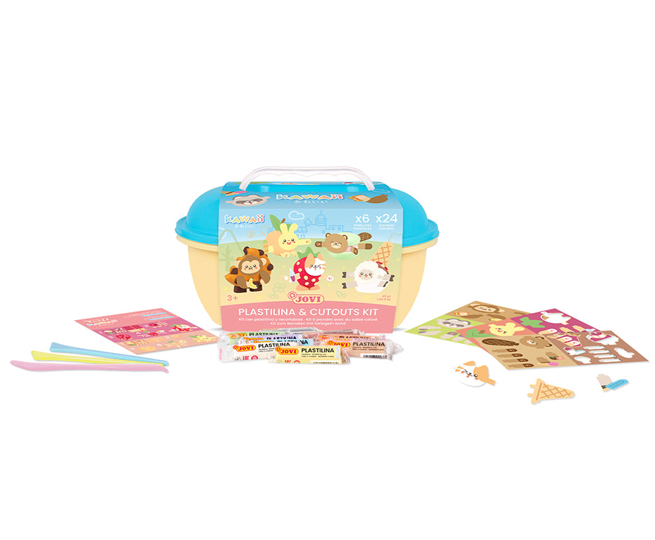 JOVI Play&Fun Kawaii naravni plastelin v kovčku – set s pripomočki