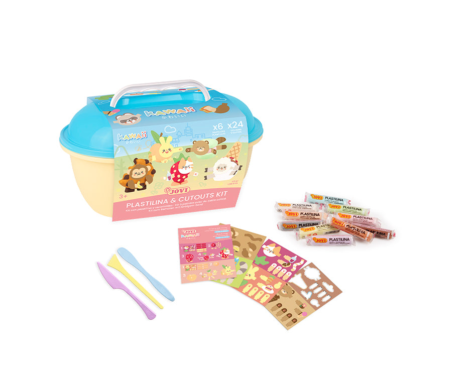 JOVI Play&Fun Kawaii naravni plastelin v kovčku – set s pripomočki