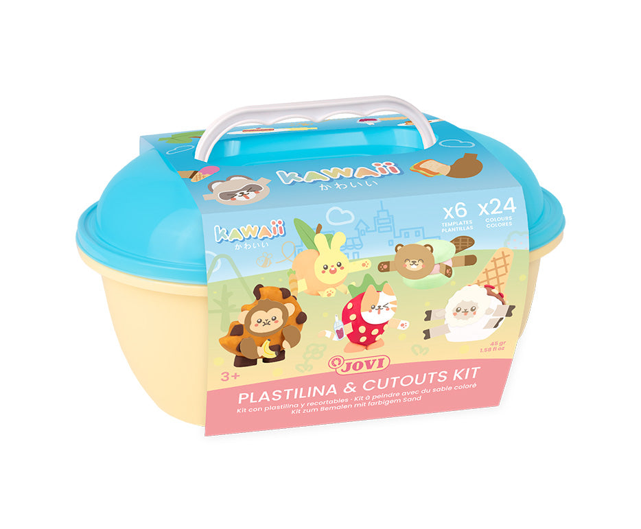JOVI Play&Fun Kawaii naravni plastelin v kovčku – set s pripomočki