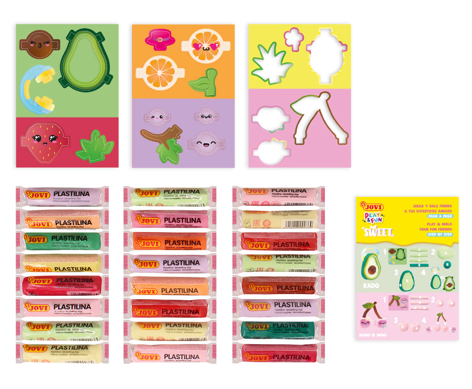 JOVI Play&Fun naravni plastelin v kovčku Sweet – 50 kos