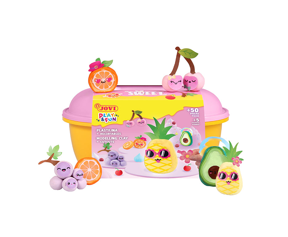 JOVI Play&Fun naravni plastelin v kovčku Sweet – 50 kos