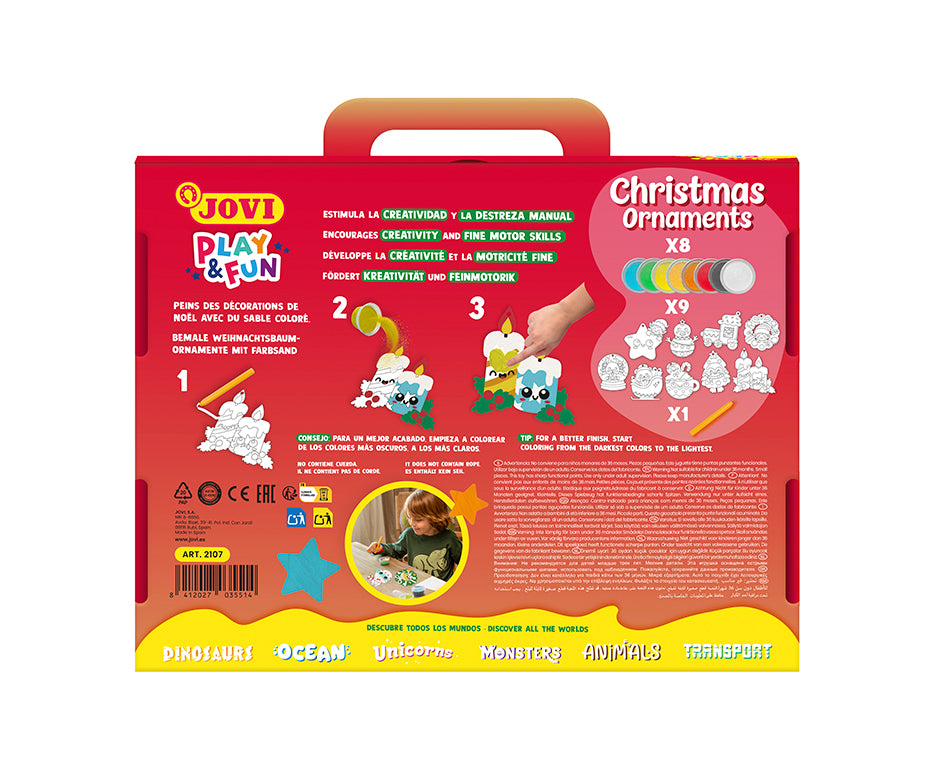 JOVI Play&Fun ustvarjalni set za slikanje s peskom Christmas Ornaments - 12 kos