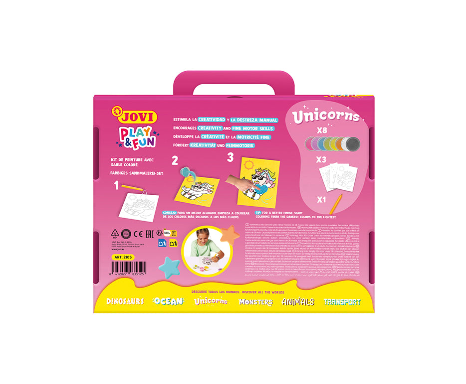 Set za slikanje s peskom JOVI Play&Fun Unicorns - 12 kosov