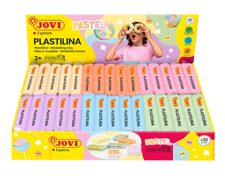 JOVI naravni plastelin pastelne barve 30 x 50 g