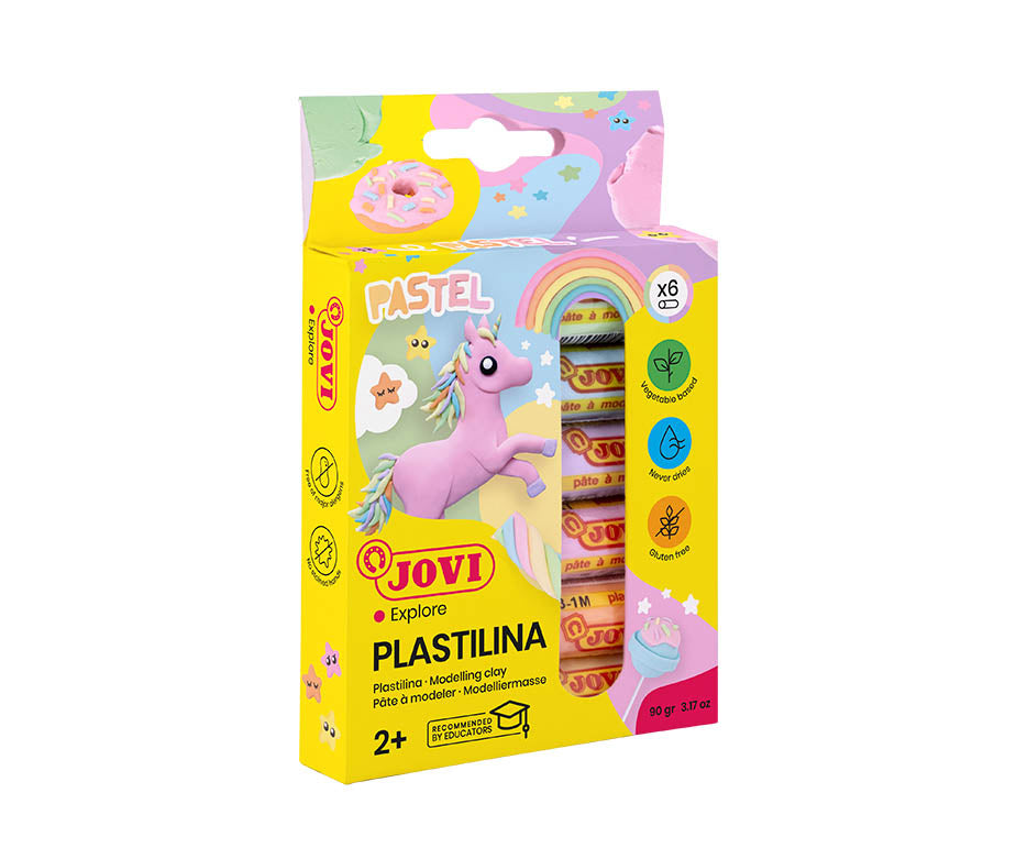 JOVI naravni plastelin v国土 pastel colors 6 x 15 g