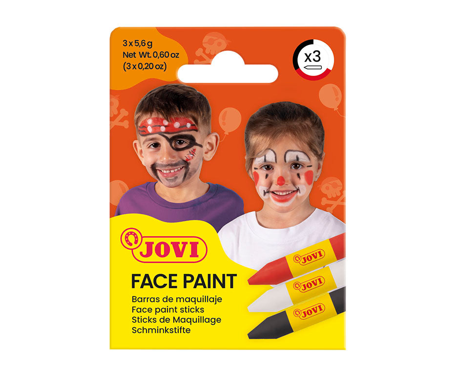 JOVI set barvic za poslikavo obraza 3 x 5,6 g - rdeča, bela in črna