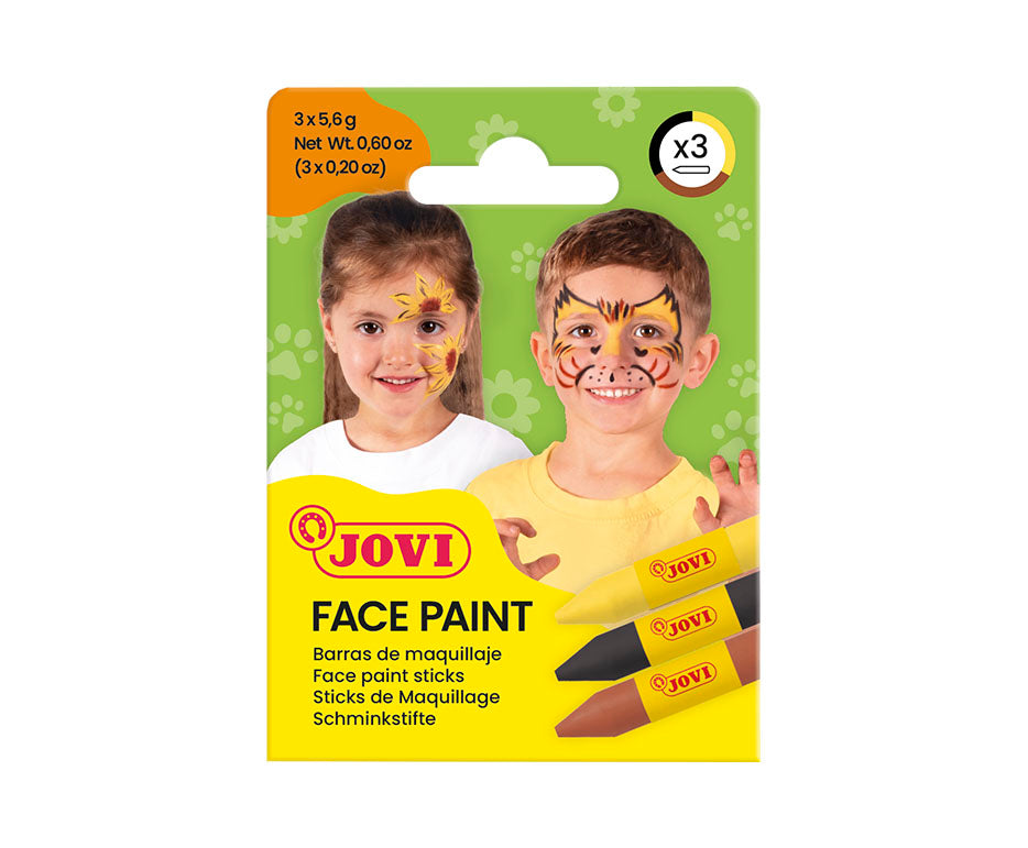 JOVI set poslikav za obraz v stiku 3 x 5,6 g - rumena, rjava, črna