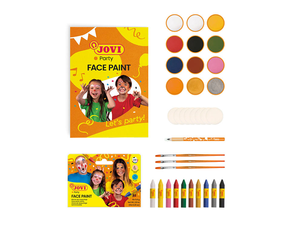 JOVI šolski set poslikav za obraz 12 x 8 ml s pripomočki