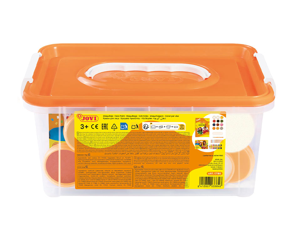 JOVI šolski set poslikav za obraz 12 x 8 ml s pripomočki