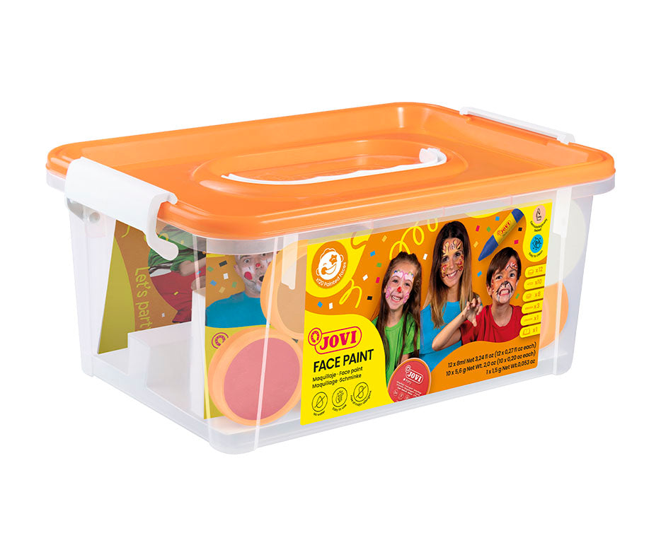 JOVI šolski set poslikav za obraz 12 x 8 ml s pripomočki