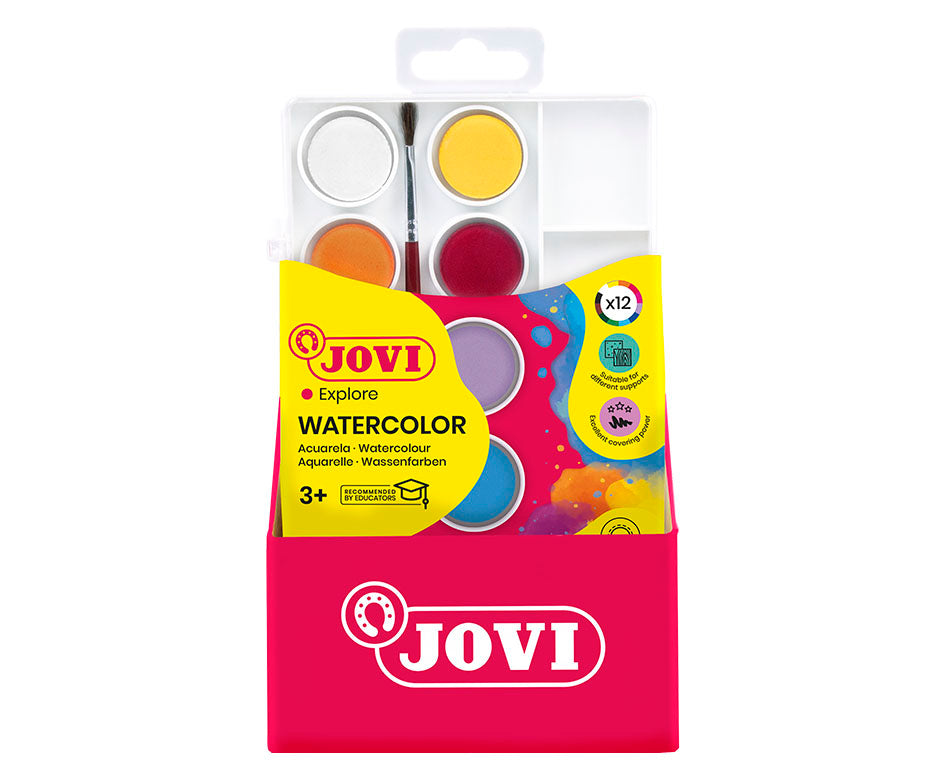 JOVI vodne barve ø 22 mm – 12 kosov s čopičem