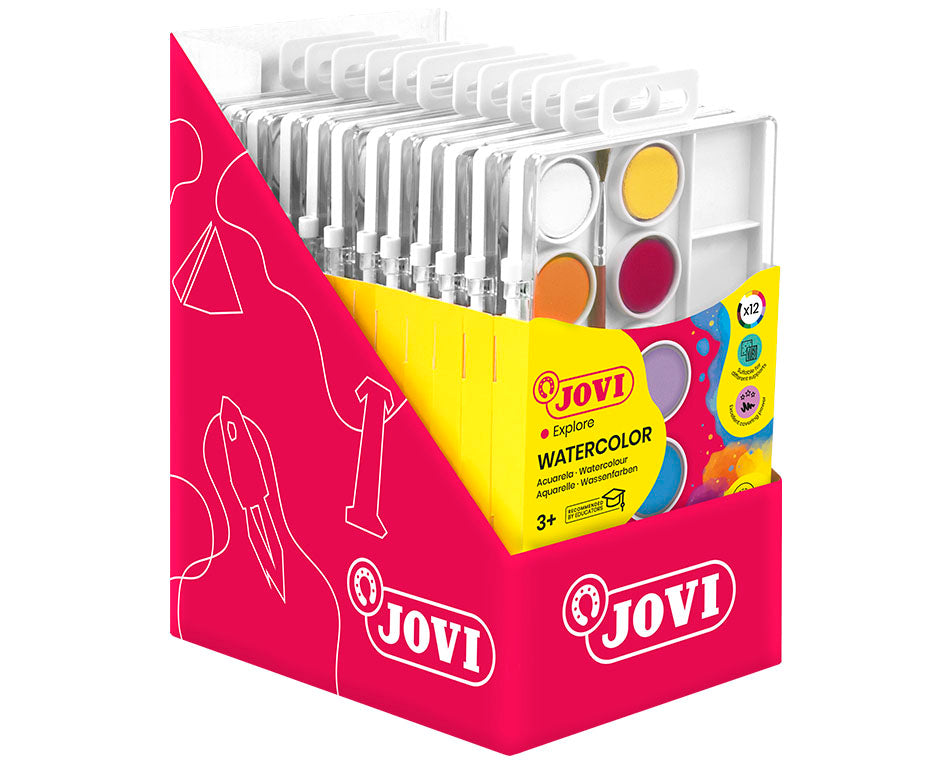 JOVI vodne barve ø 22 mm – 12 kosov s čopičem