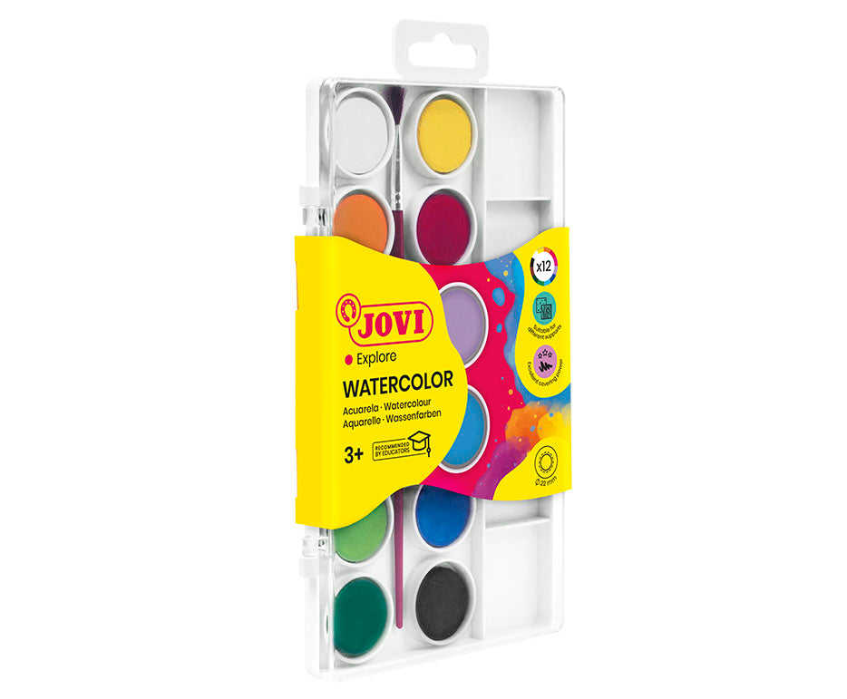 JOVI vodne barve ø 22 mm – 12 kosov s čopičem
