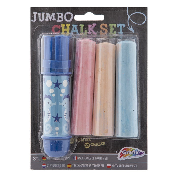 Jumbo kreda za pločnik z držalom 3 kosi | Različni odtenki – pogled 2