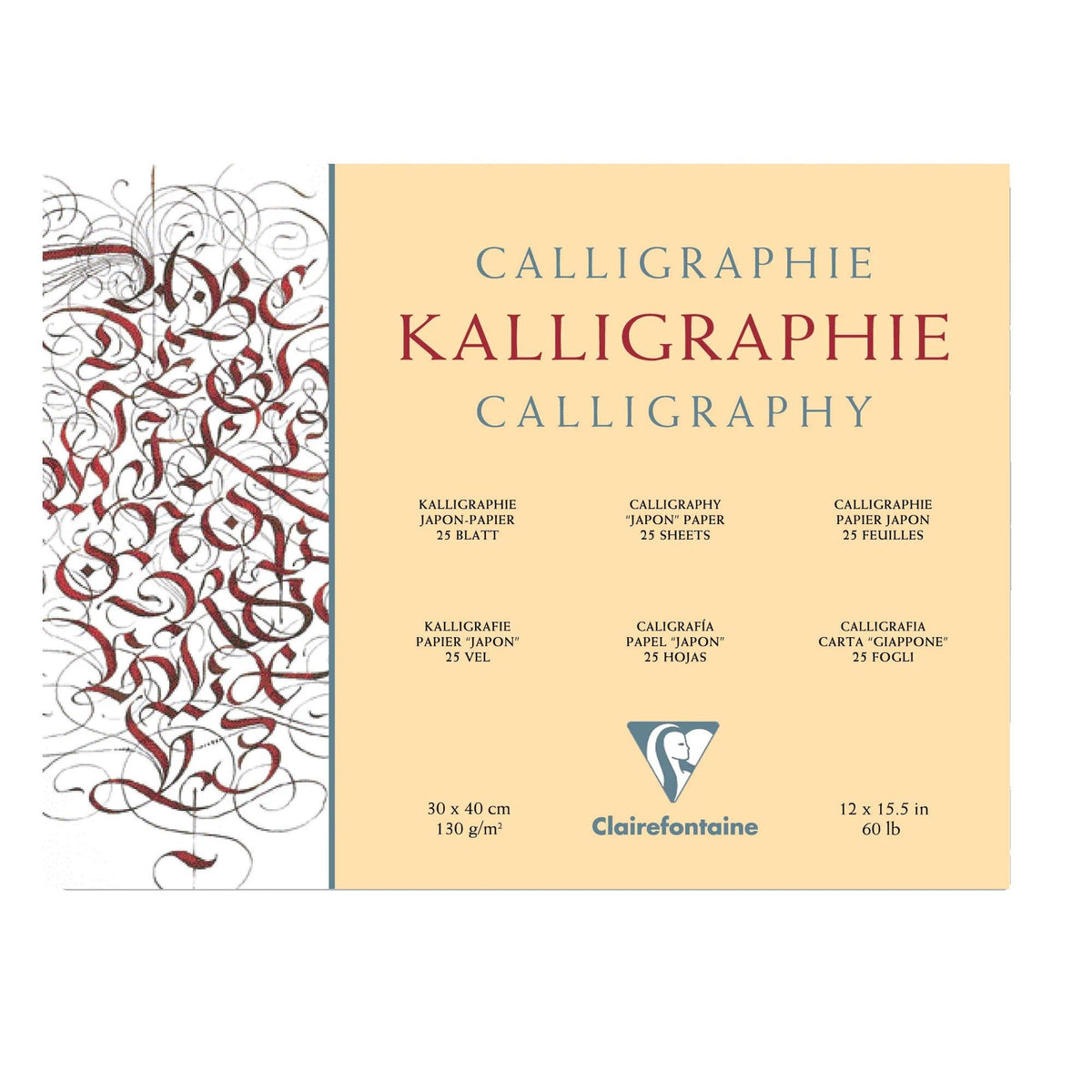 Kaligrafski blok CLAIREFONTAINE Ivory 130 g 25 listov – 24 x 30 cm