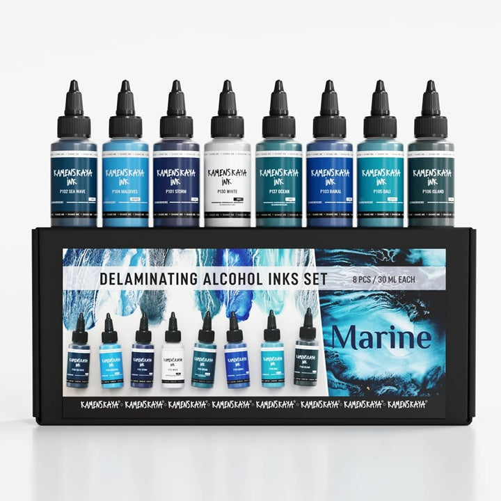 KAMENSKAYA Set črnil za delaminacijo 'Marine' 8x30 ml