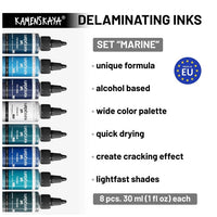 KAMENSKAYA Set črnil za delaminacijo 'Marine' 8x30 ml – pogled 2