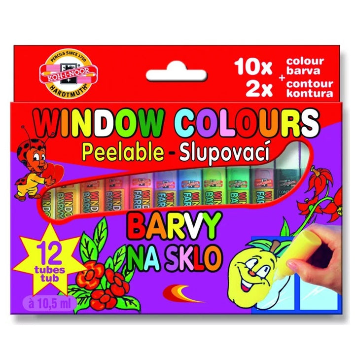 KOH-I-NOOR 12x10 ml Set barv za steklo, ki jih je mogoče lupiti