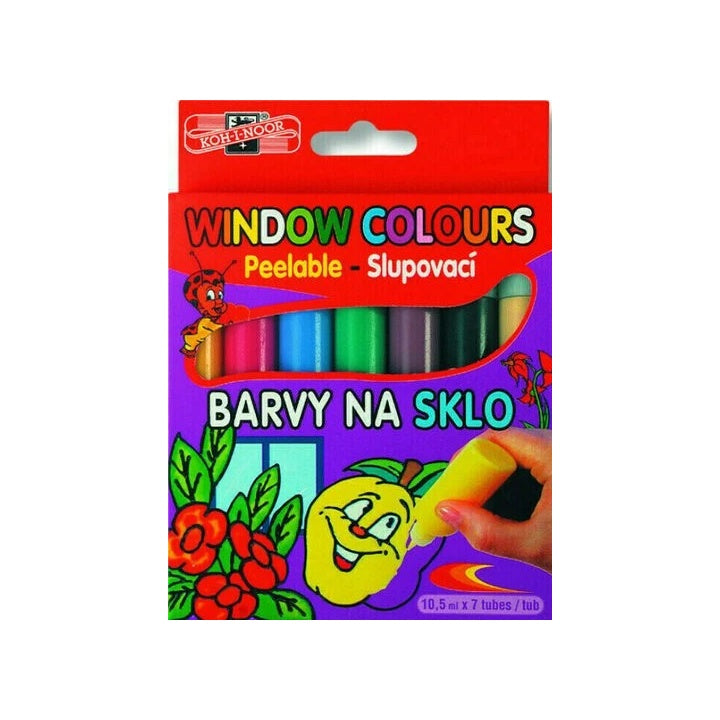 KOH-I-NOOR Komplet barv za steklo, ki jih je mogoče lupiti, 7x10 ml