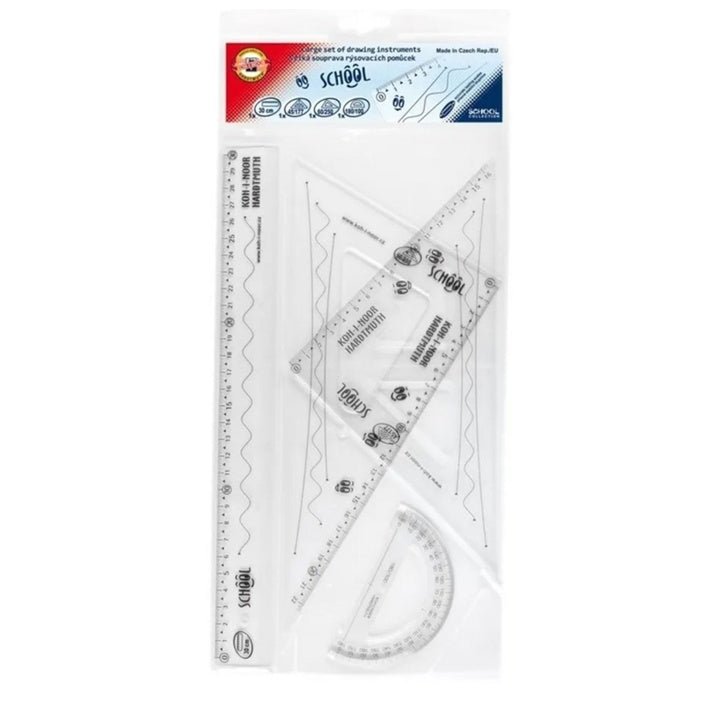 KOH-I-NOOR Veliki geometrijski komplet / 4 kosi, šolska stopnja