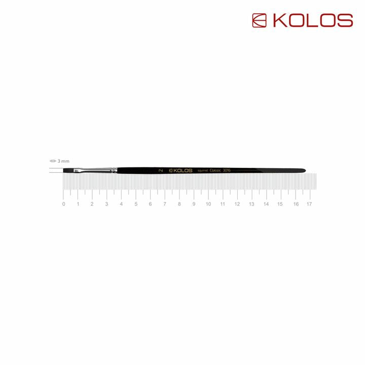 Kolos Classic 3016 ploščata krtača za lase iz veveričjega lesa | Različne velikosti – pogled 3