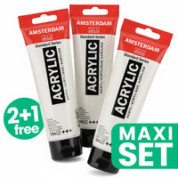 Komplet 3 akrilnih barv Amsterdam - 2 + 1 brezplačno | Titanium White