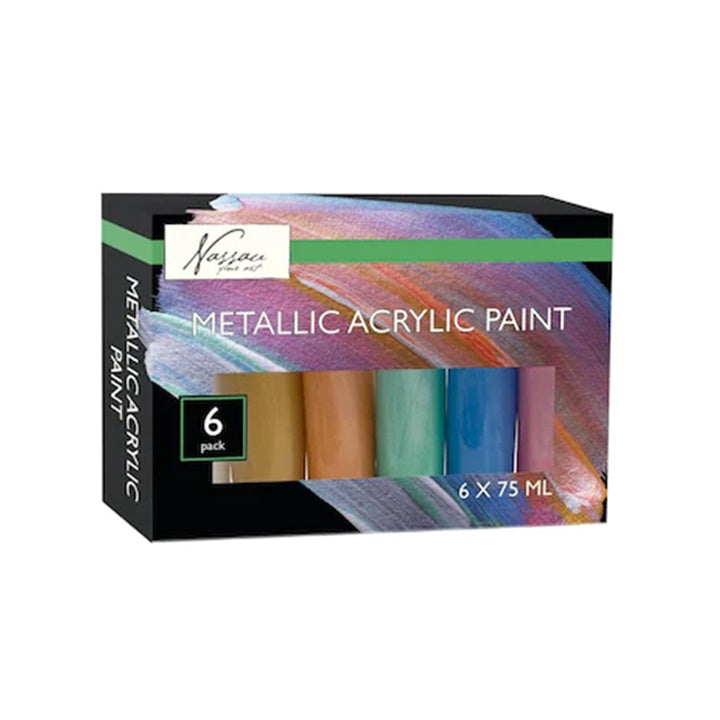 Komplet akrilnih barv Nassau 6x75ml METALLIC