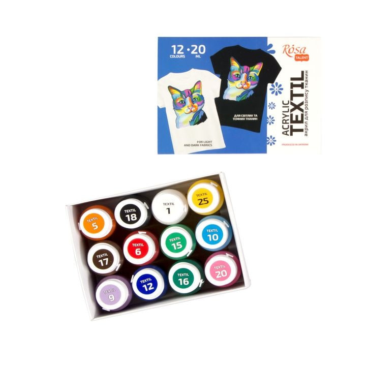 Komplet akrilnih barv za tekstil CAT | ROSA TALENT | različni kompleti – pogled 3