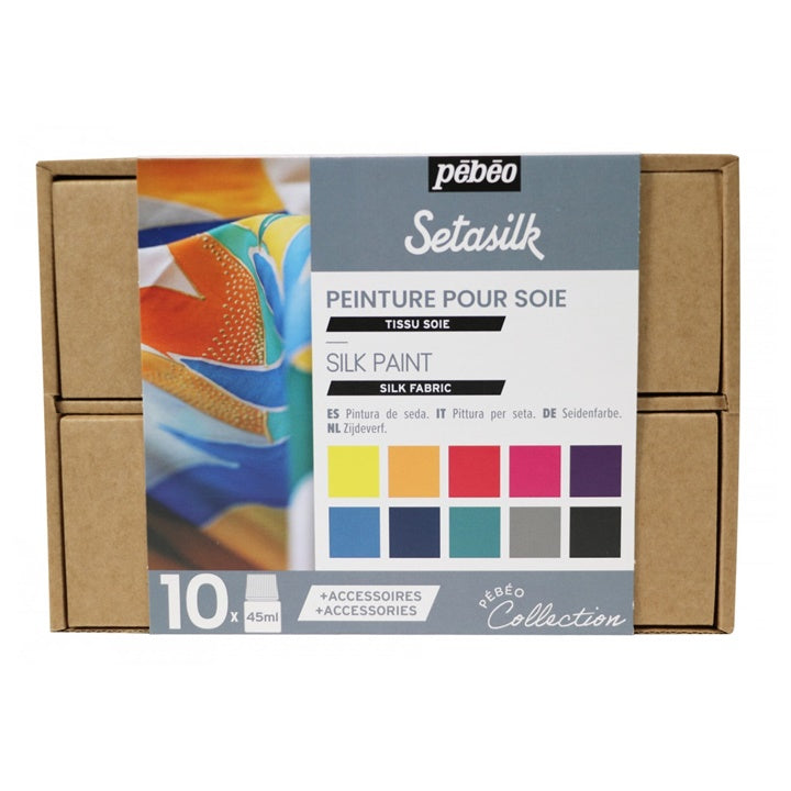 Komplet barv Pebeo za svilo Setasilk / 10x45 ml