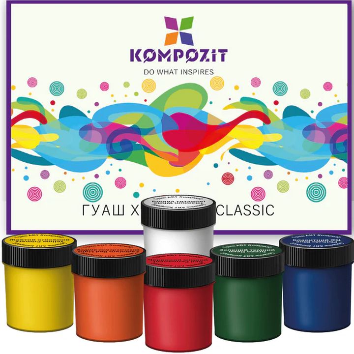 Komplet barv za gvaš klasične barve Kompozit
