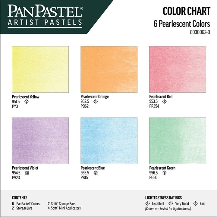 Komplet bisernih odtenkov PanPastel - zlati, 6 kosov – pogled 2