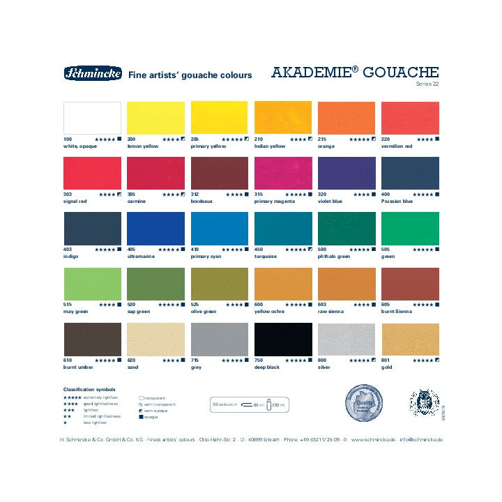 Komplet gvaš barv Schmincke AKADEMIE 10 x 60 ml — slika 2