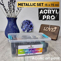 Komplet kovinskih akrilnih barv ACRYL PRO Kompozit 15x75 ml – pogled 2