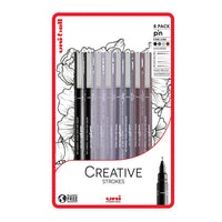 Komplet markerjev UNI PIN fineliner Creative Strokes 8 kosov