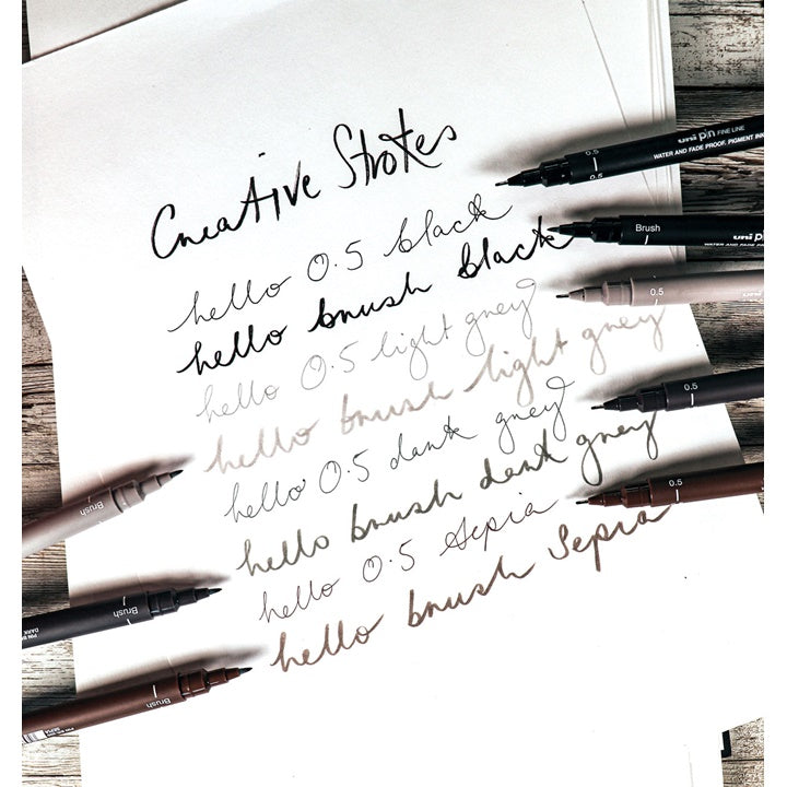 Komplet markerjev UNI PIN fineliner Creative Strokes 8 kosov – pogled 3