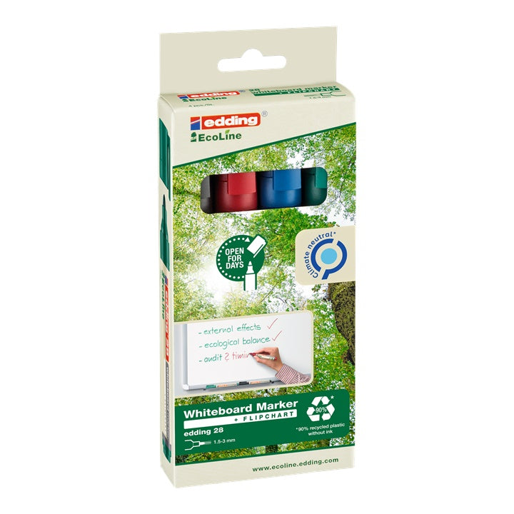 Komplet markerjev za bele table ECOLINE EDDING28 4 kosi