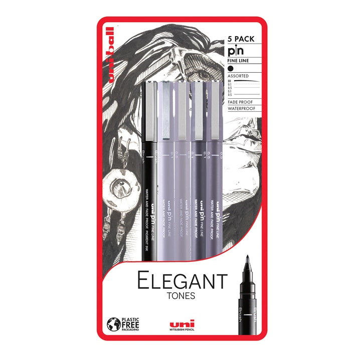 Komplet označevalnikov UNI PIN fineliner Elegant Tones 5 kosov