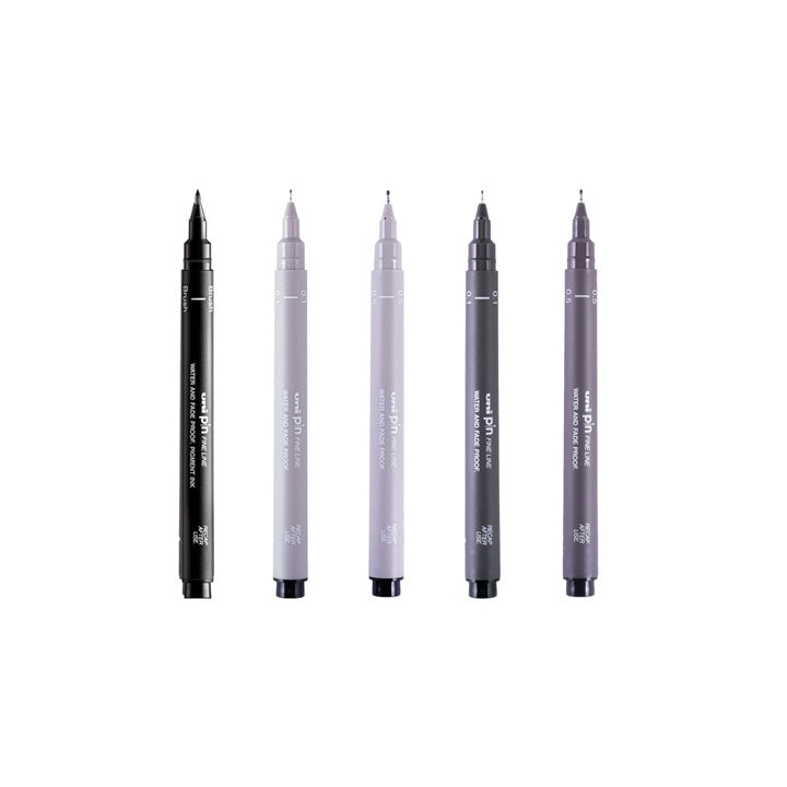 Komplet označevalnikov UNI PIN fineliner Elegant Tones 5 kosov – pogled 2