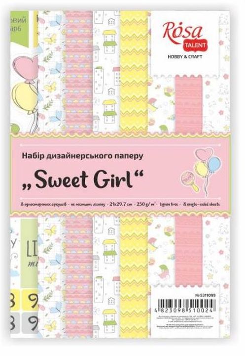 Komplet papirjev za scrapbooking Sweet Girl 21 x 29.7 cm — slika 1