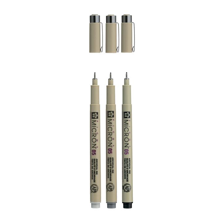 Komplet tehničnih pisal Sakura Pigma Micron 3 fineliners – pogled 2
