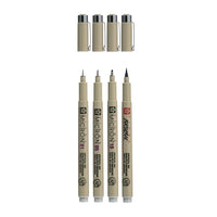 Komplet tehničnih pisal Sakura Pigma Micron 3 fineliners a brush pen – pogled 2