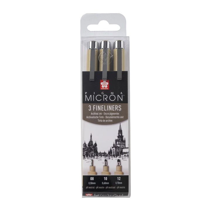 Komplet tehničnih pisal SAKURA PIGMA MICRON set BROAD 3 kosi