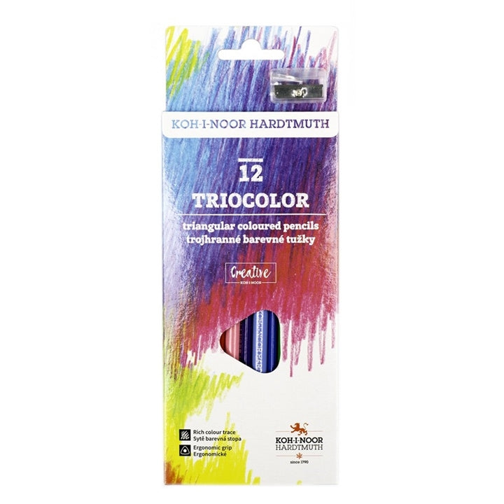 Komplet trikotnih barvic s šilčkom Triocolor 12 kos.