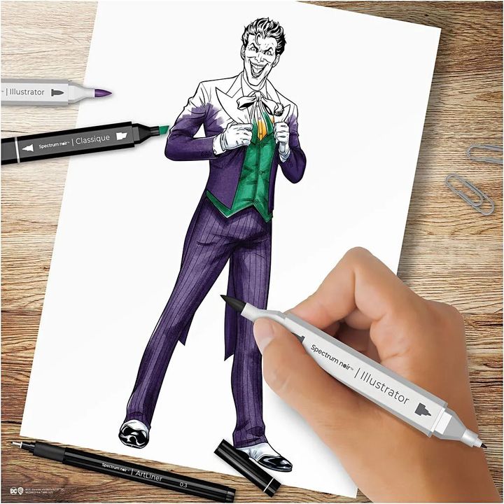 Komplet umetniških ilustracij HEROES AND VILLAINS : THE JOKER – pogled 3