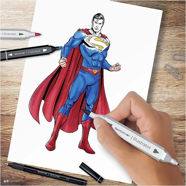 Komplet umetniških ilustracij SUPERMAN – pogled 3