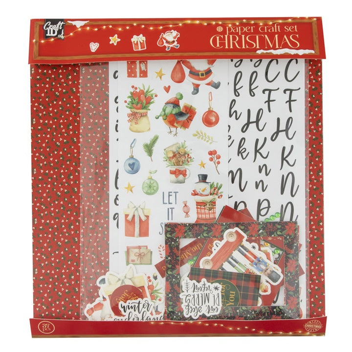Komplet za božično scrapbooking v rdeči barvi