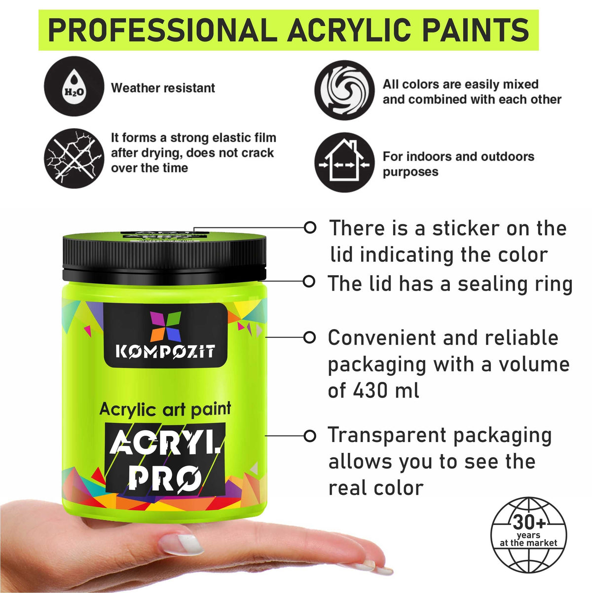 Akrilna barva ACRYL PRO ART Kompozit 430 ml