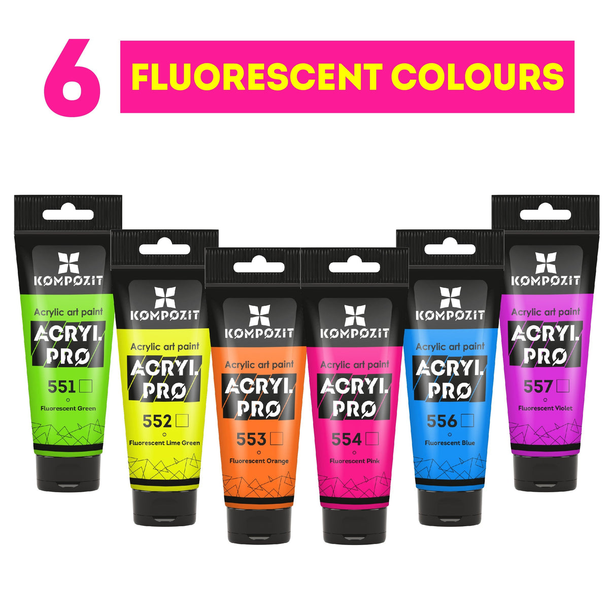 Fluorescenčna akrilna barva ACRYL PRO ART Kompozit 75 ml